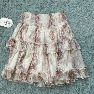 Altar’d State SNAKE SKIN PRINT TIERED MINI SKIRT